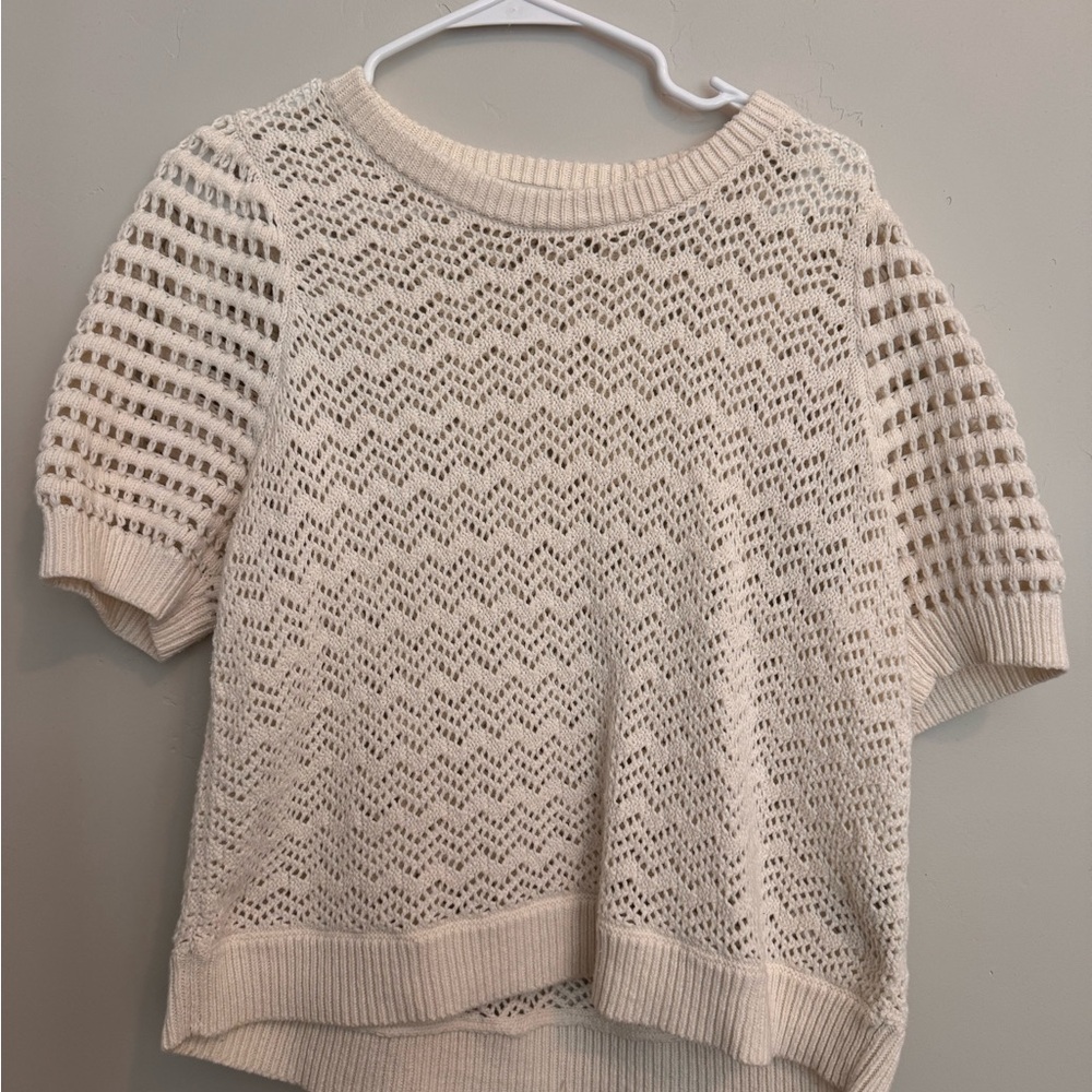 Madewell White Knit Sweater Medium